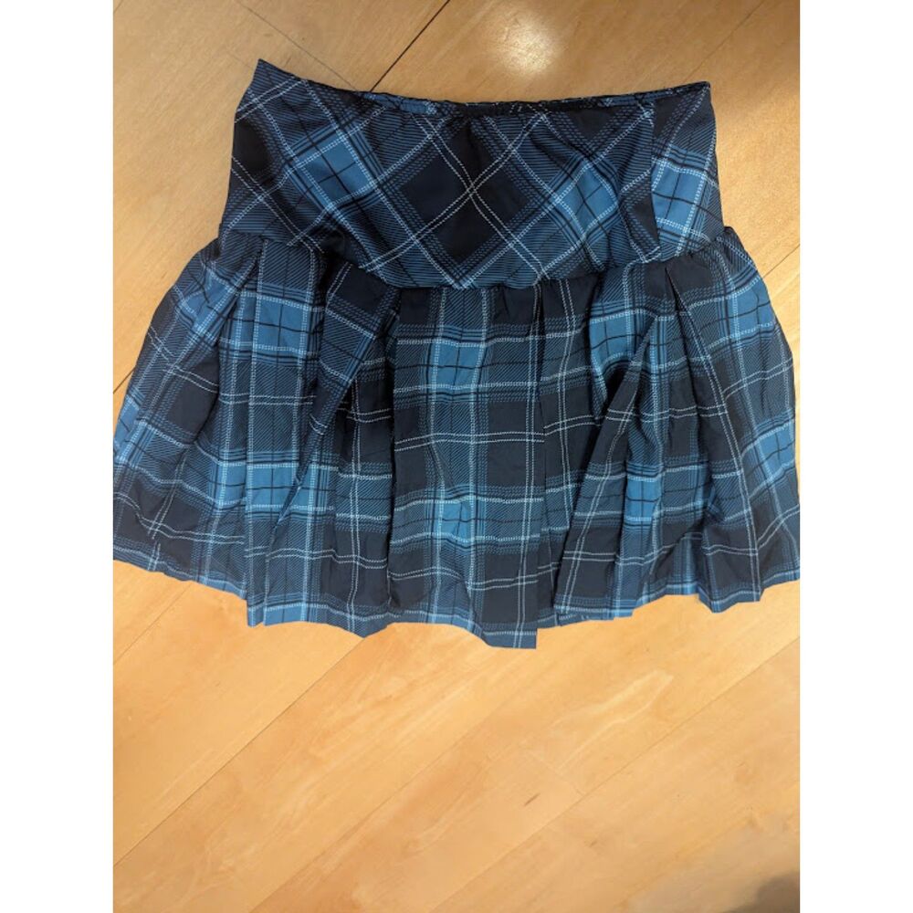 NFS DO NOT BUY EUC/NWOT Blue Plaid Athletic Skort Skirt with pockets Adult Small